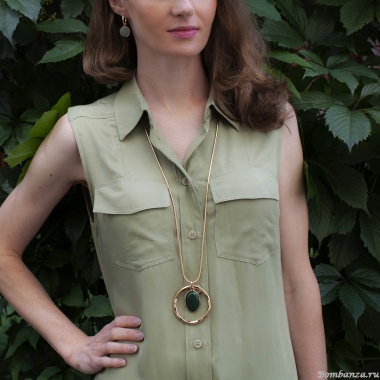 Колье Fiore Luna, GREEN AGATE